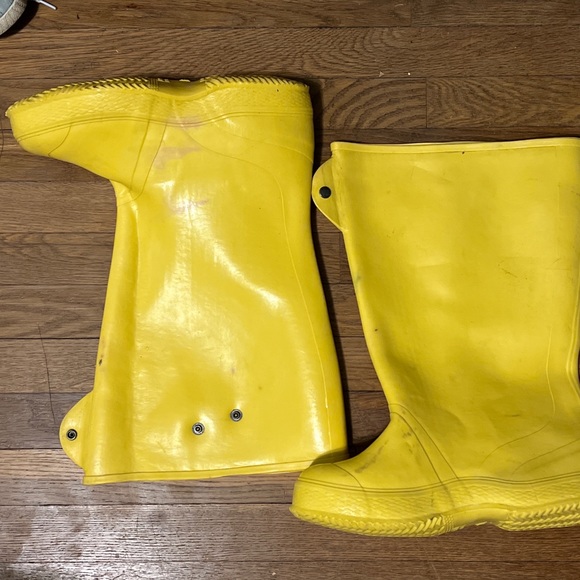 La Crosse Waterproof Yellow Rubber Over Boots Size 10 Made in the USA - Picture 1 of 10